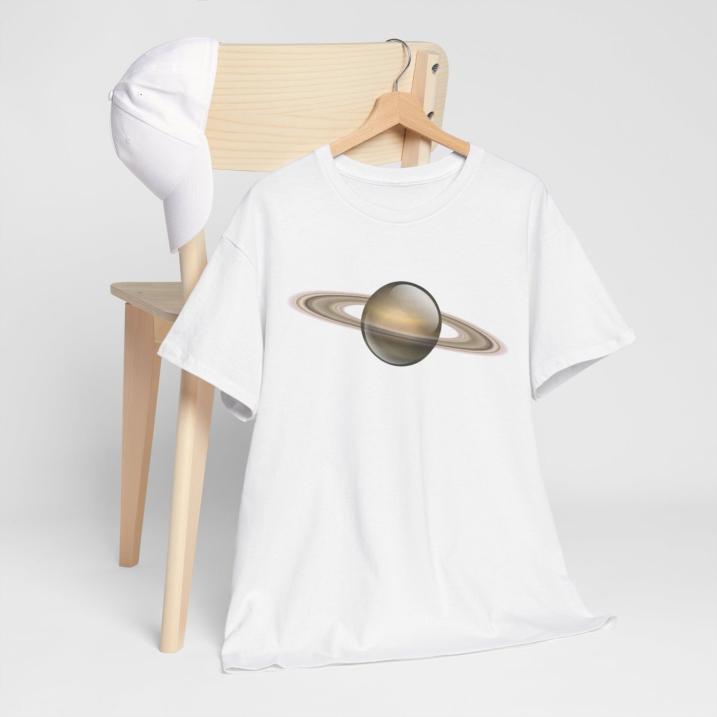 Astronomy Lover's Unisex Heavy Cotton Tee - Saturn Graphic T-Shirt