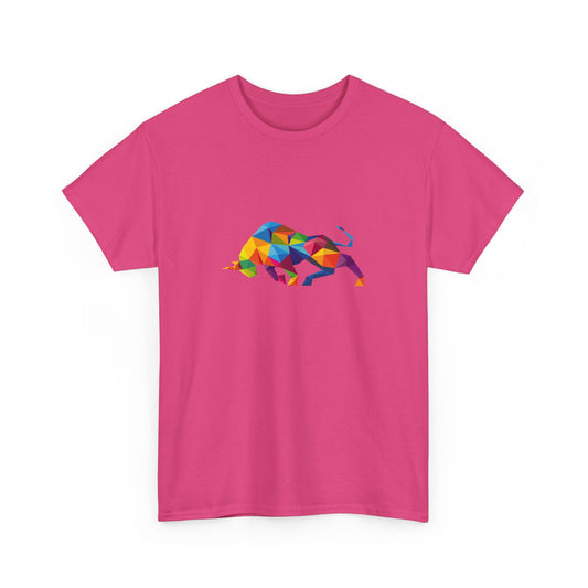 Colorful Geometric Bull Unisex Heavy Cotton Tee