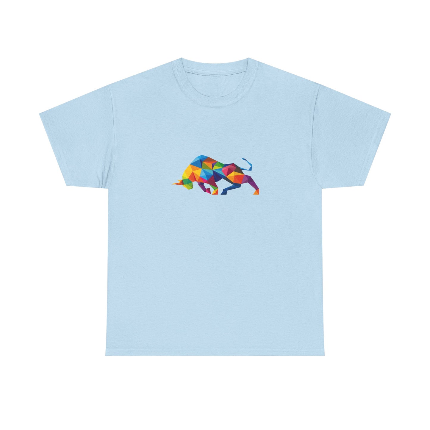 Colorful Geometric Bull Unisex Heavy Cotton Tee