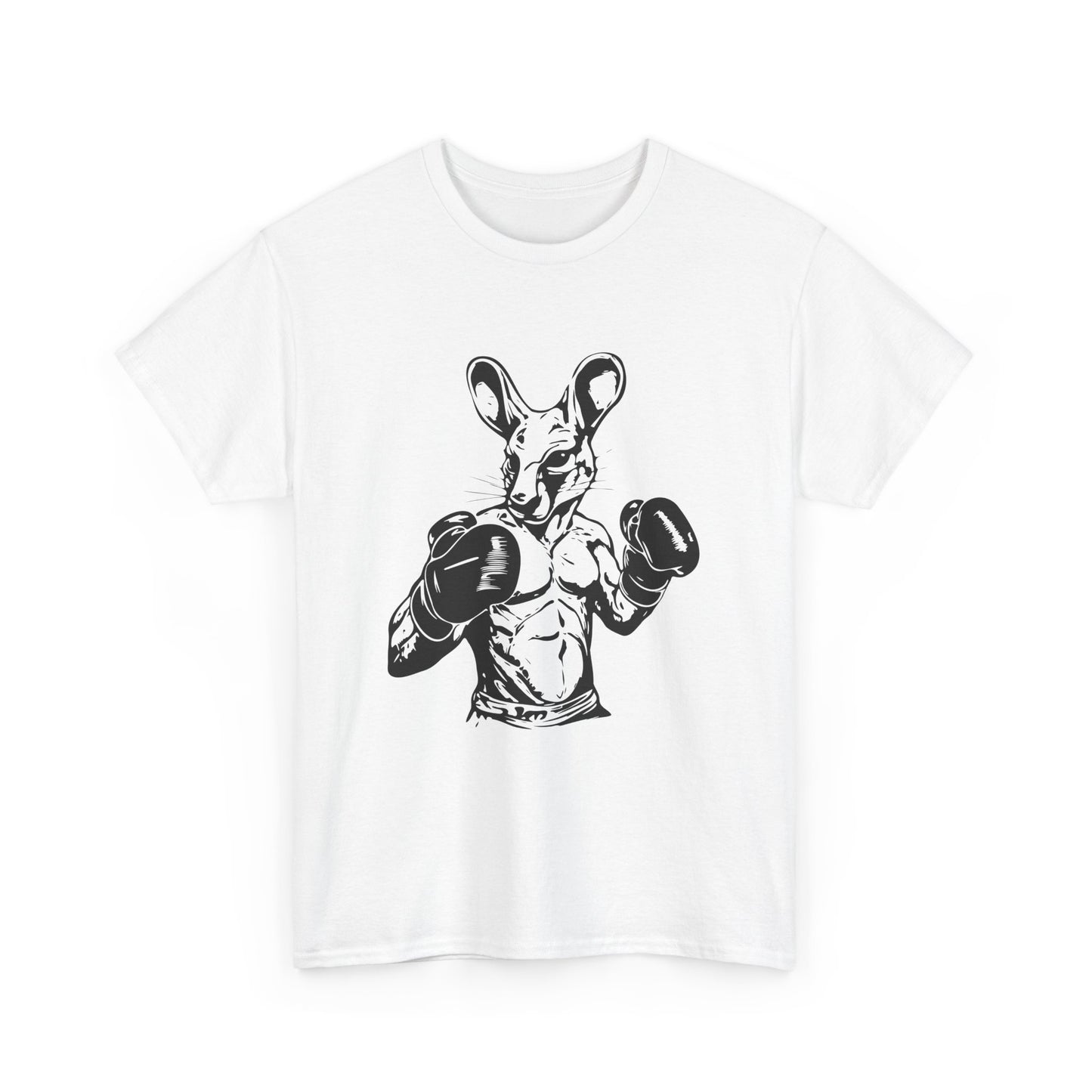 Boxing Kangaroo Unisex Heavy Cotton Tee - Sporty Graphic T-Shirt for Fitness Enthusiasts