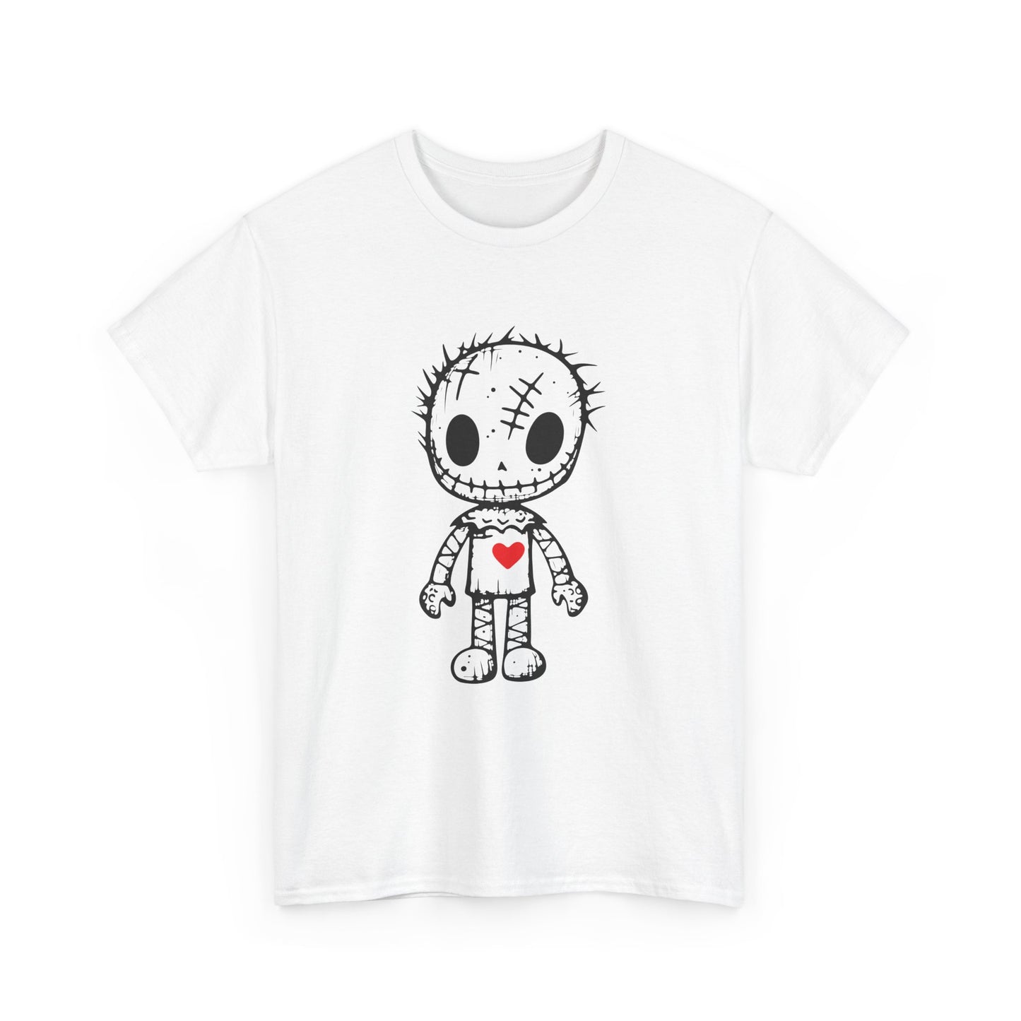 Cute Stitched Heart Unisex Cotton Tee - Perfect for Casual Wear & Gifts