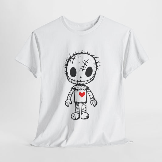 Cute Stitched Heart Unisex Cotton Tee - Perfect for Casual Wear & Gifts