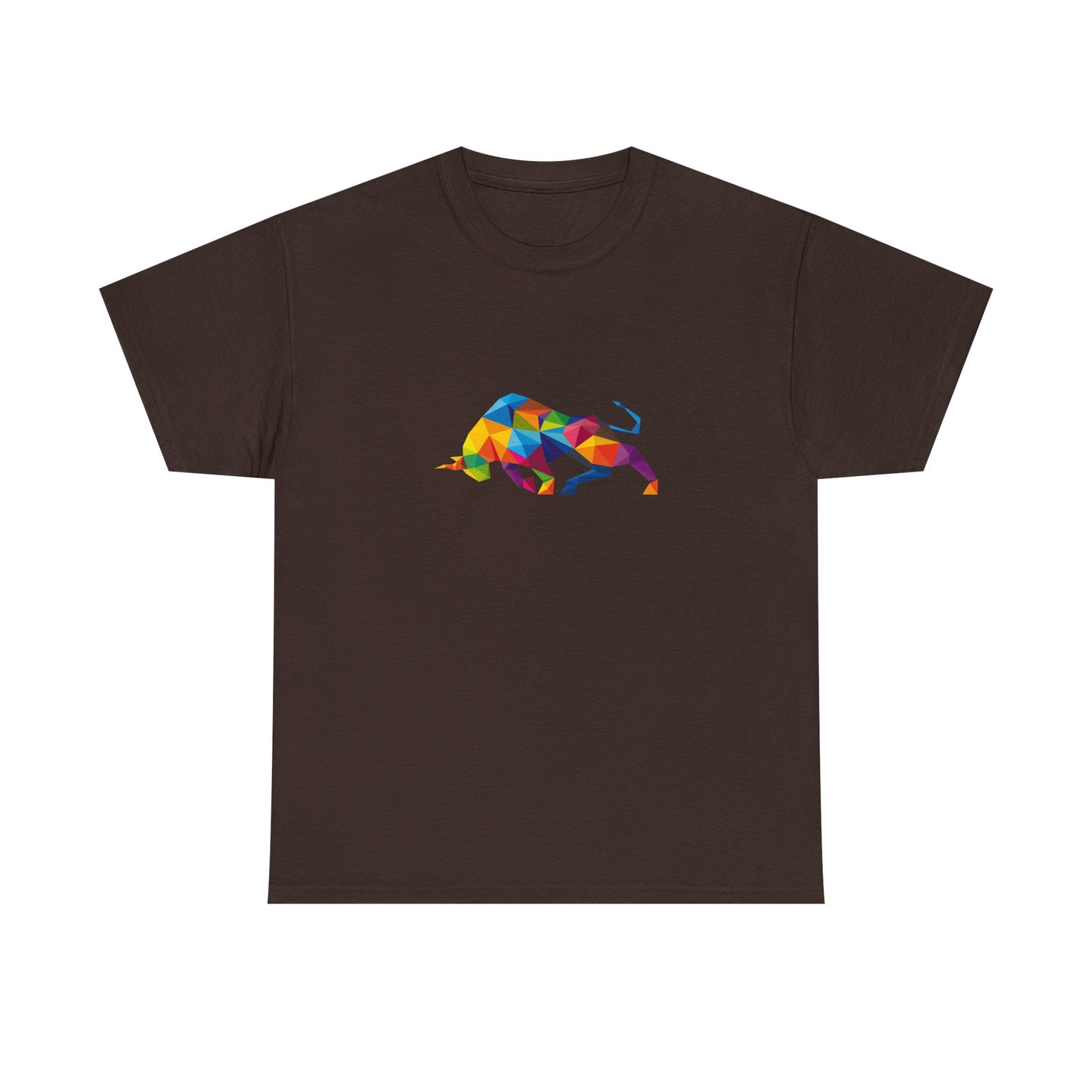 Colorful Geometric Bull Unisex Heavy Cotton Tee