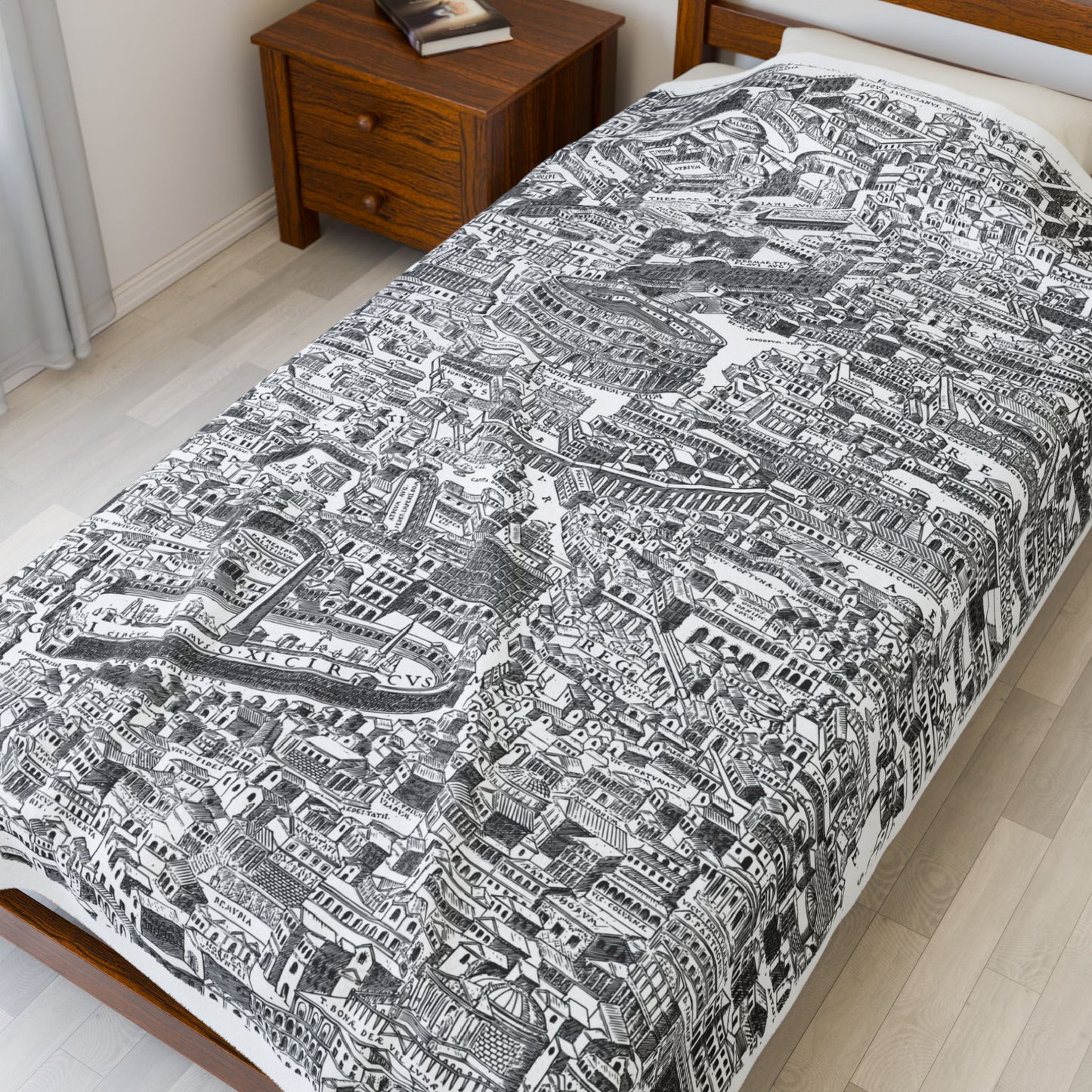 Artistic Velveteen Plush Blanket – Cozy Cityscape Design