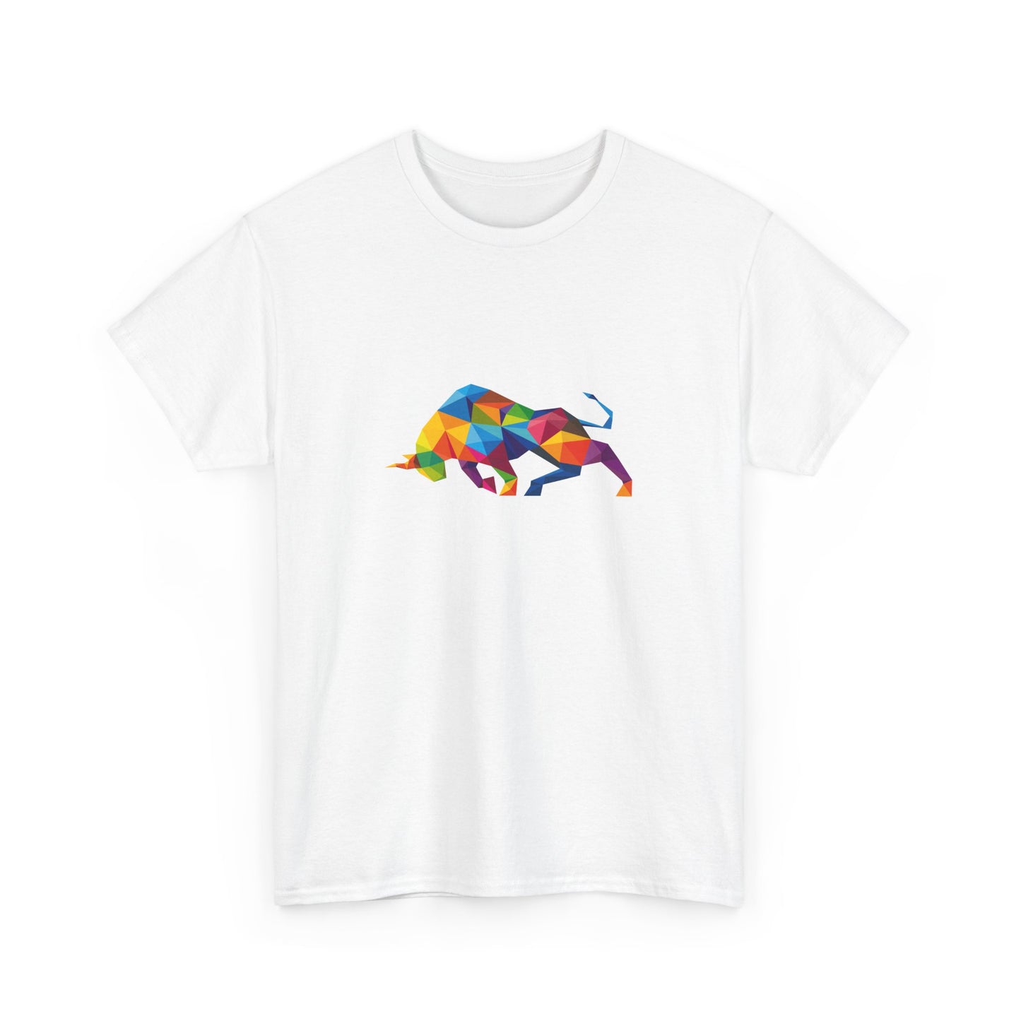 Colorful Geometric Bull Unisex Heavy Cotton Tee