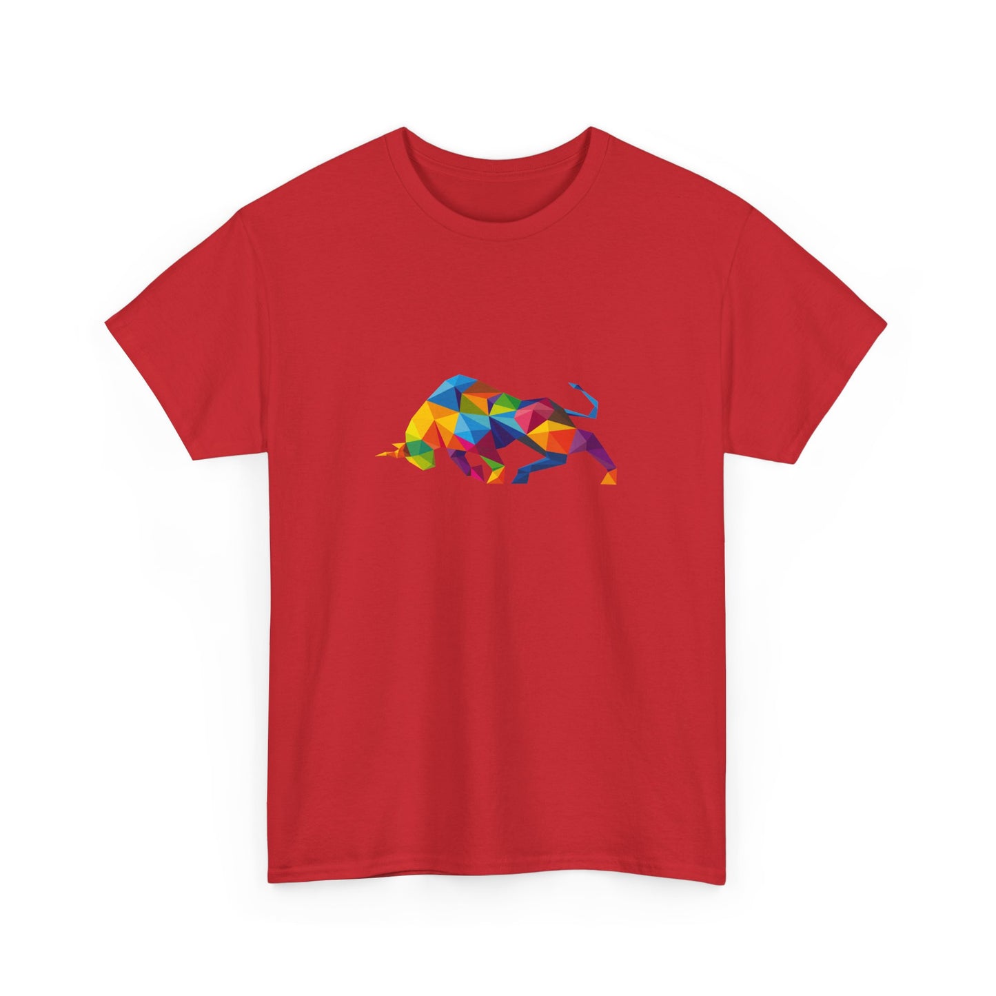 Colorful Geometric Bull Unisex Heavy Cotton Tee