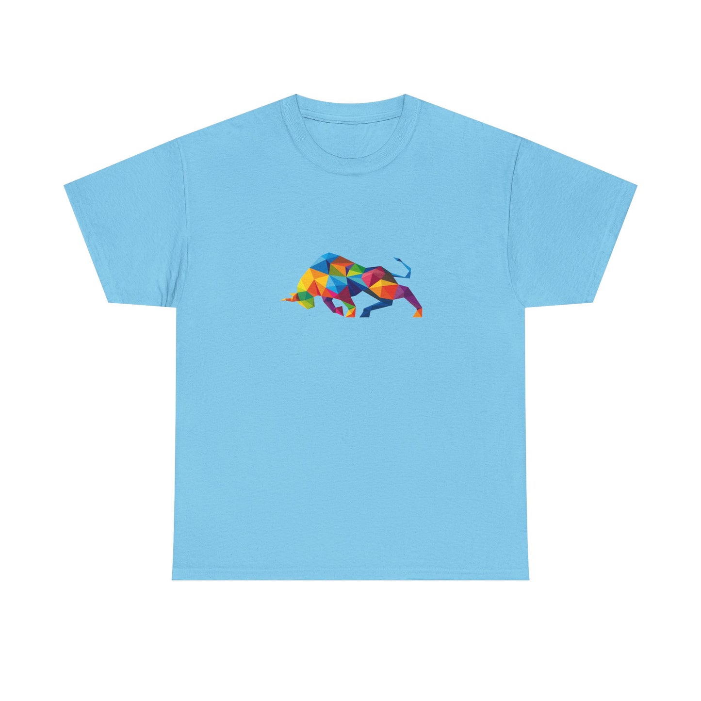 Colorful Geometric Bull Unisex Heavy Cotton Tee