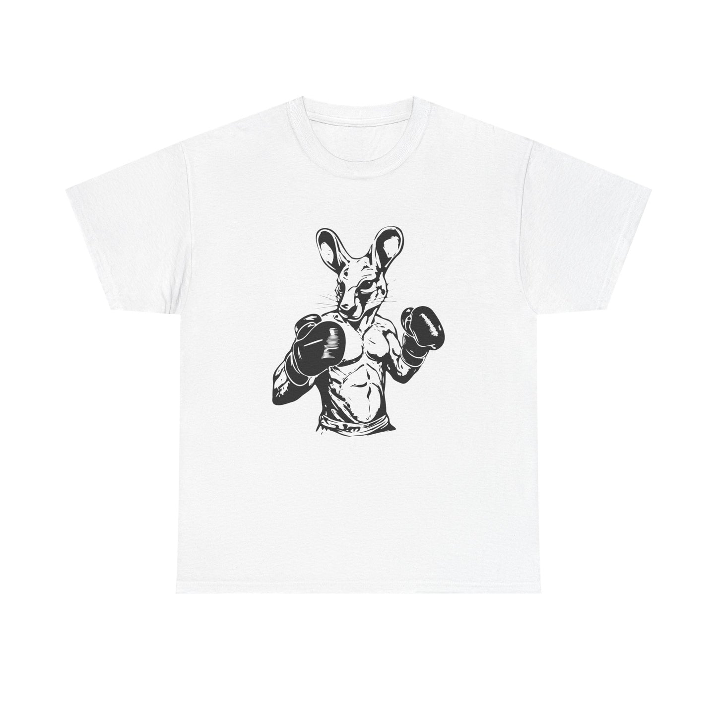 Boxing Kangaroo Unisex Heavy Cotton Tee - Sporty Graphic T-Shirt for Fitness Enthusiasts